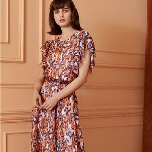 LK Bennett Agnes Orange Silk Dress